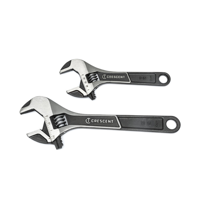 CRESCENT - Crescent Metric and SAE Wide Jaw Adjustable Wrench Set Assorted in. L 2 pc