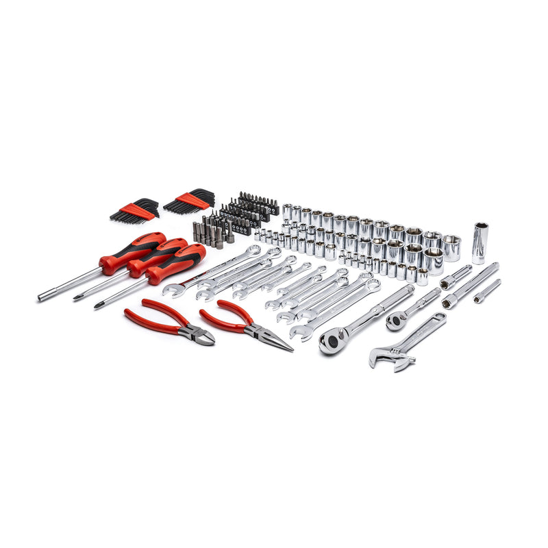 CRESCENT - Crescent 1/4 and 3/8 in. drive Metric and SAE 6 Point Professional Mechanic's Tool Set 150 pc