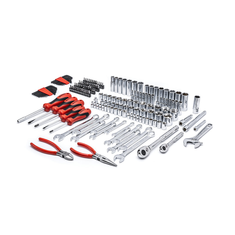 CRESCENT - Crescent 1/4 and 3/8 in. drive Metric and SAE 6 Point Professional Mechanic's Tool Set 180 pc