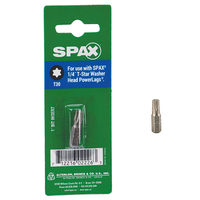 SPAX - SPAX T-Star Washer T30 X 1 in. L Driver Bit Steel 1 pc - Case of 10