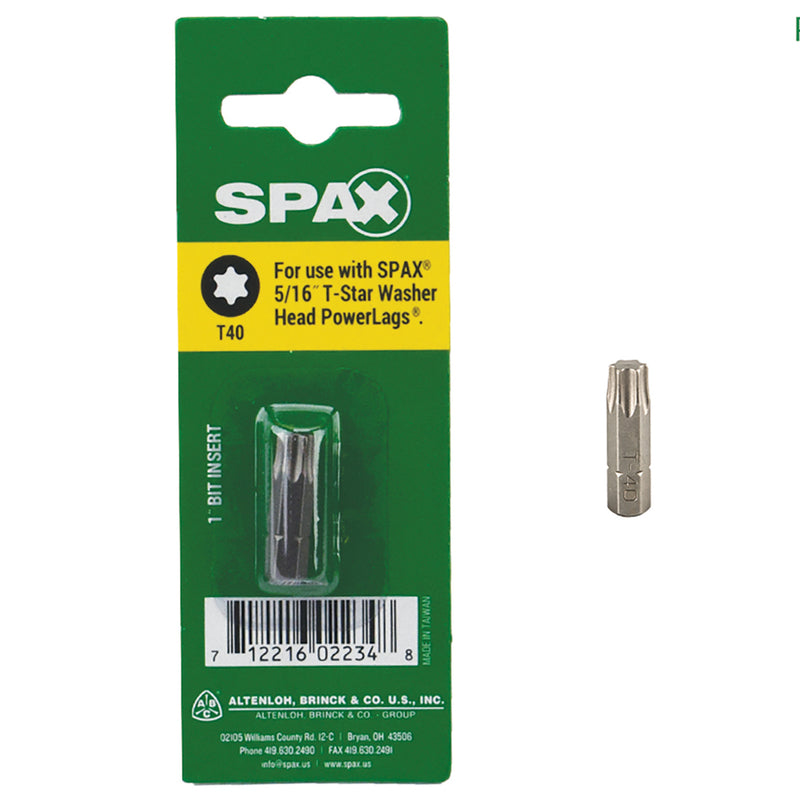 SPAX - SPAX T-Star Washer T40 X 1 in. L Driver Bit Steel 1 pc - Case of 10