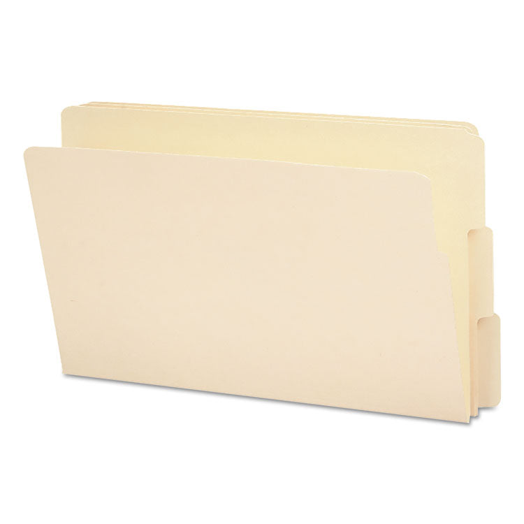 Smead - Heavyweight Manila End Tab Folders, 9" High Front, Reinforced 1/3-Cut Tabs: Assorted, Legal, 0.75" Expansion, Manila, 100/Box