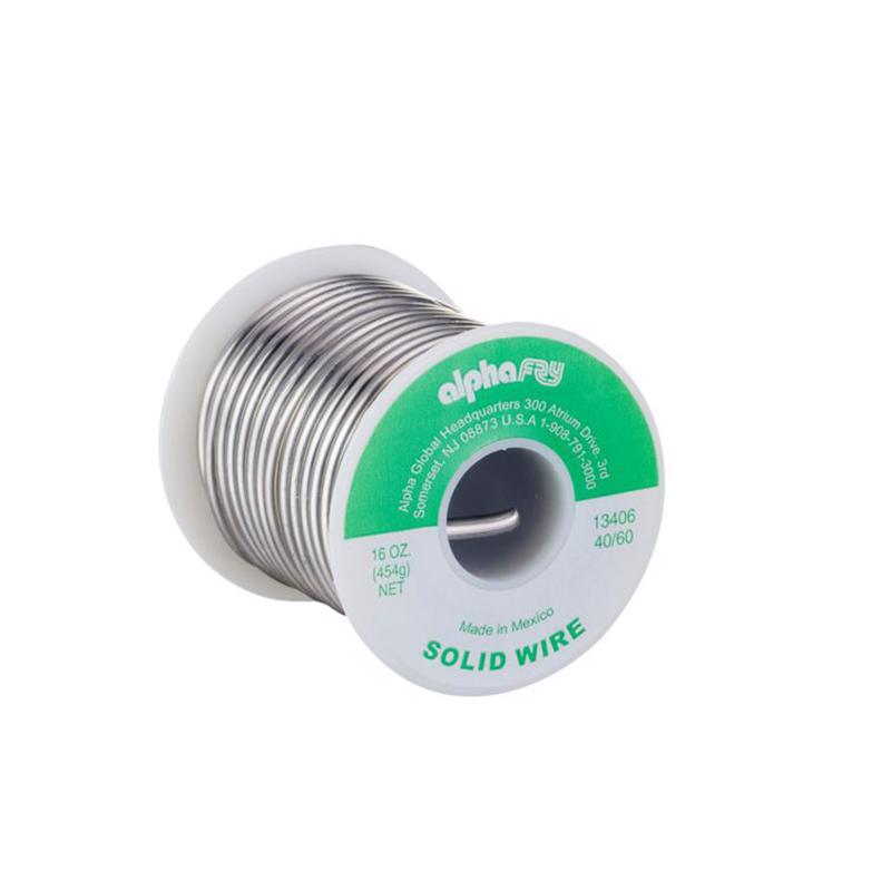 ALPHA METALS - Alpha Metals 16 oz Solid Wire Solder 0.13 in. D Tin/Lead 40/60 1 pc