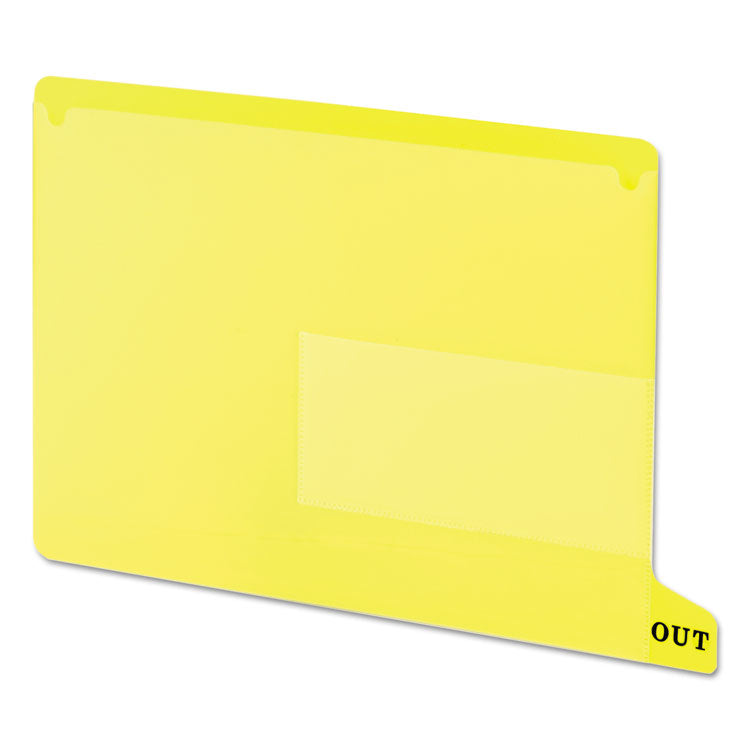 Smead - Colored Poly Out Guides with Pockets, 1/3-Cut End Tab, Out, 8.5 x 11, Yellow, 25/Box