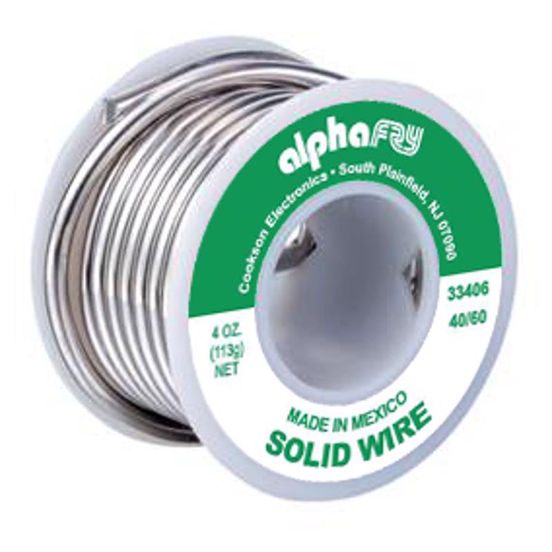 ALPHA FRY - Alpha Fry 4 oz Solid Wire Solder Tin/Lead 40/60 1 pc