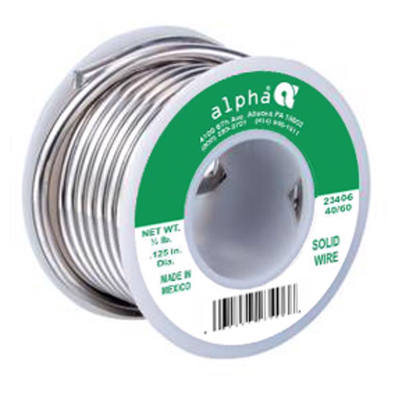ALPHA METALS - Alpha Metals 8 oz Solid Wire Solder Tin/Lead 40/60 1 pc
