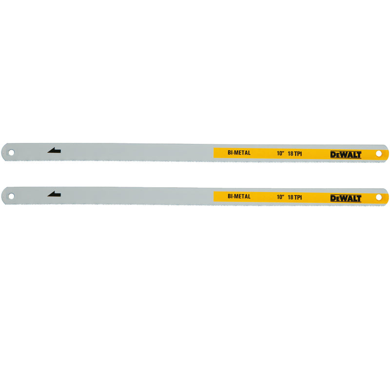 DEWALT - Dewalt 10 in. Bi-Metal Hacksaw Blades 18 TPI 2 pk