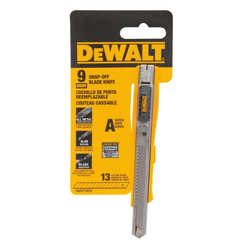 DEWALT - DeWalt 4-1/4 in. Sliding Snap-Off Utility Knife Black/Silver