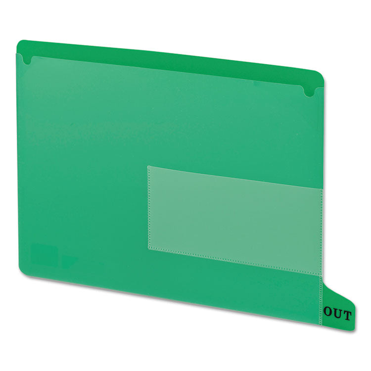 Smead - Colored Poly Out Guides with Pockets, 1/3-Cut End Tab, Out, 8.5 x 11, Green, 25/Box