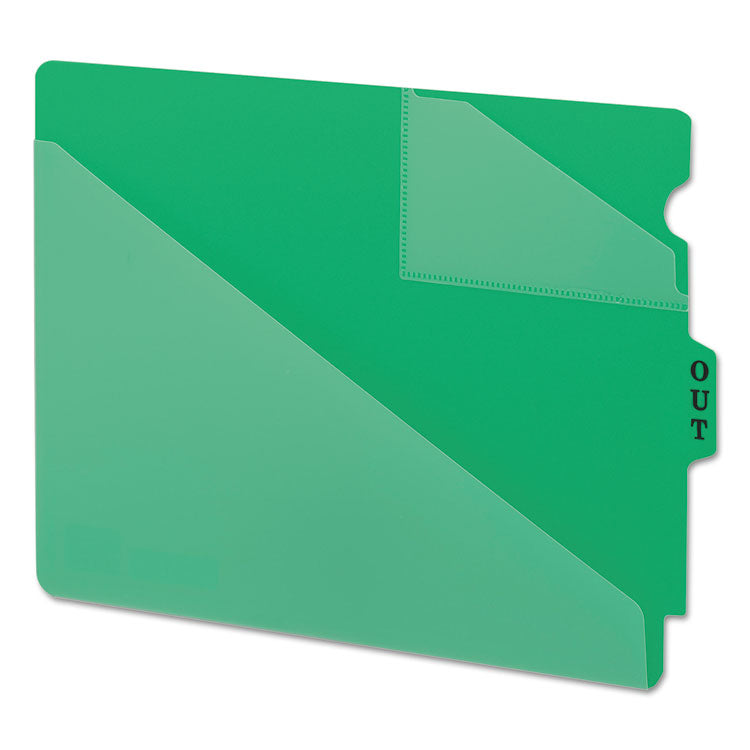 Smead - End Tab Poly Out Guides, Two-Pocket Style, 1/3-Cut End Tab, Out, 8.5 x 11, Green, 50/Box