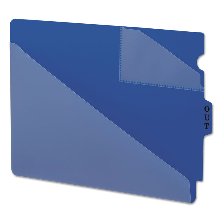 Smead - End Tab Poly Out Guides, Two-Pocket Style, 1/3-Cut End Tab, Out, 8.5 x 11, Blue, 50/Box