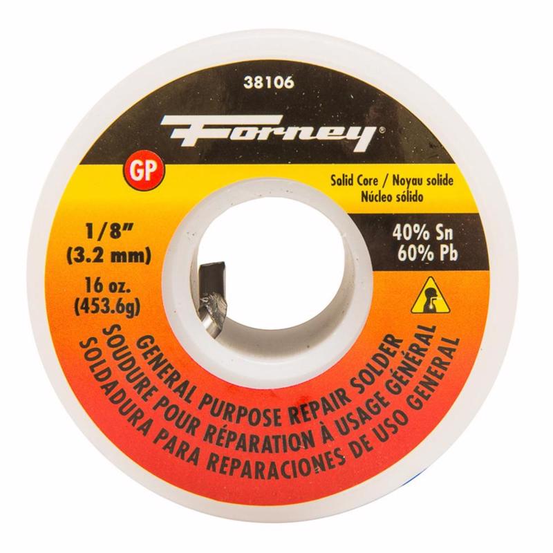 FORNEY - Forney 16 oz Solid Wire Solder 0.13 in. D Tin/Lead 40/60 1 pc