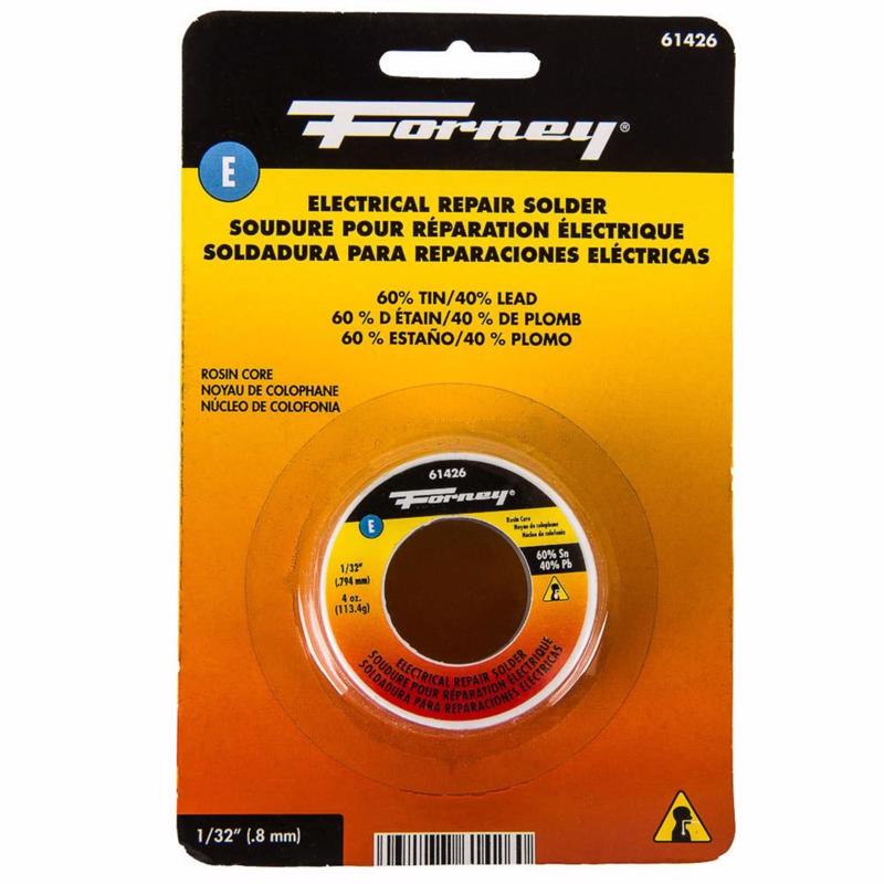 FORNEY - Forney 4 oz Rosin Core Solder Wire 0.03 in. D Tin/Lead 60/40 1 pc