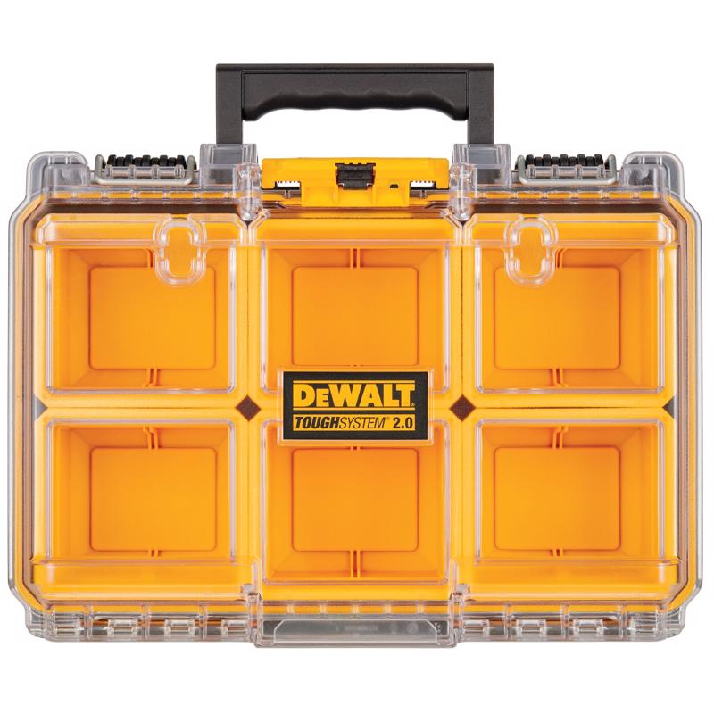 DEWALT - DeWalt ToughSystem 2.0 10.47 in. W X 5.2 in. H Half-Size Organizer Polypropene 6 compartments Yellow