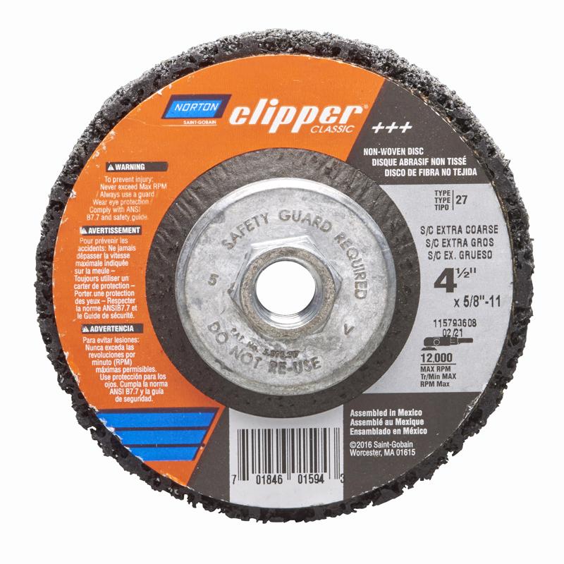 NORTON - Norton Rapid Strip 4-1/2 in. D X 5/8-11 in. Silicon Carbide Clipper Classic Disc 1 each