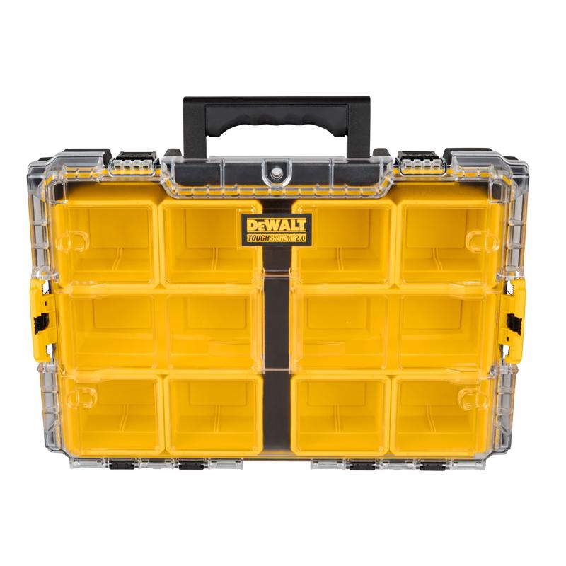 DEWALT - DeWalt ToughSystem 2.0 Storage Organizer Impact-Resistant Poly 10 compartments Black/Yellow