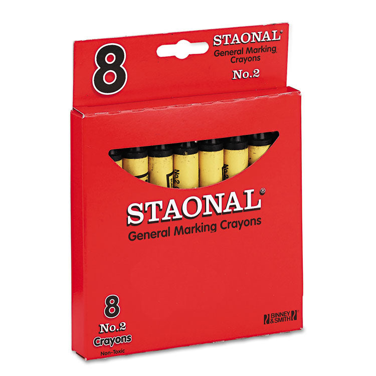 Crayola - Staonal Marking Crayons, Black, 8/Box