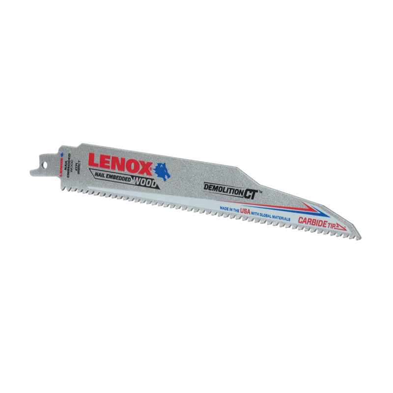 LENOX - Lenox Demolition CT 9 in. Carbide Tipped Reciprocating Saw Blade 6 TPI 1 pc