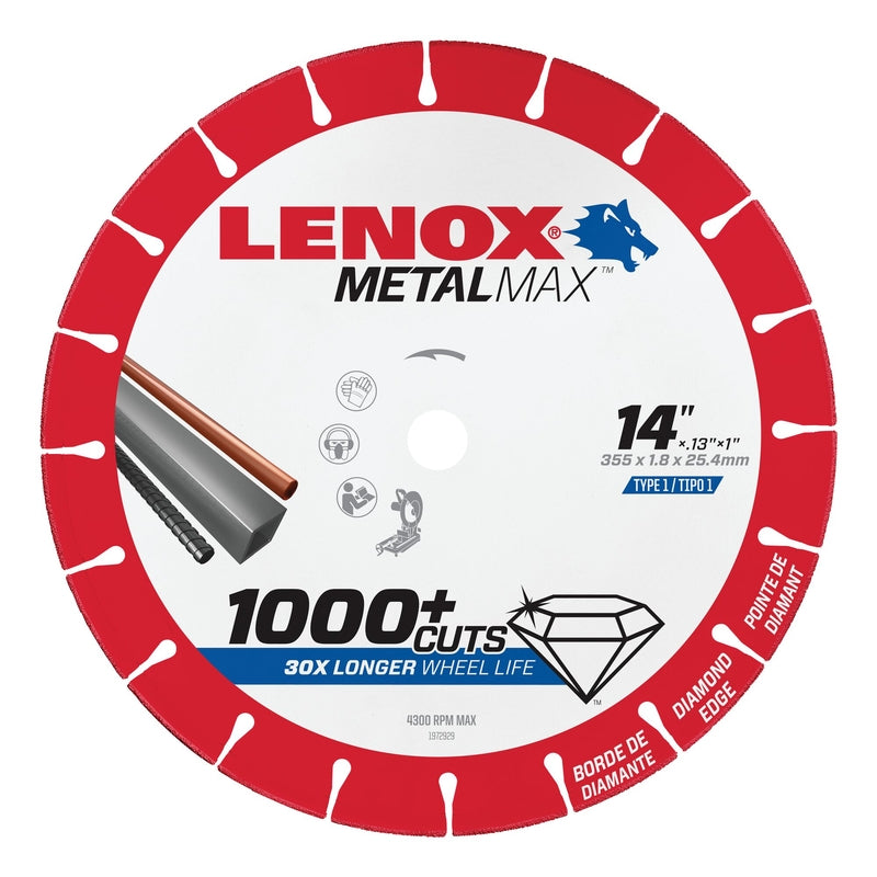 LENOX - Lenox MetalMax 14 in. D X 1 in. Diamond/Metal Cut-Off Wheel 1 pc