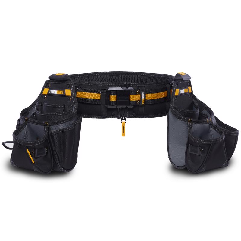 TOUGHBUILT - ToughBuilt 27 pocket Polyester Tradesman Tool Belt Set 9 in. L X 12.5 in. H Black/Yellow L 32 in to