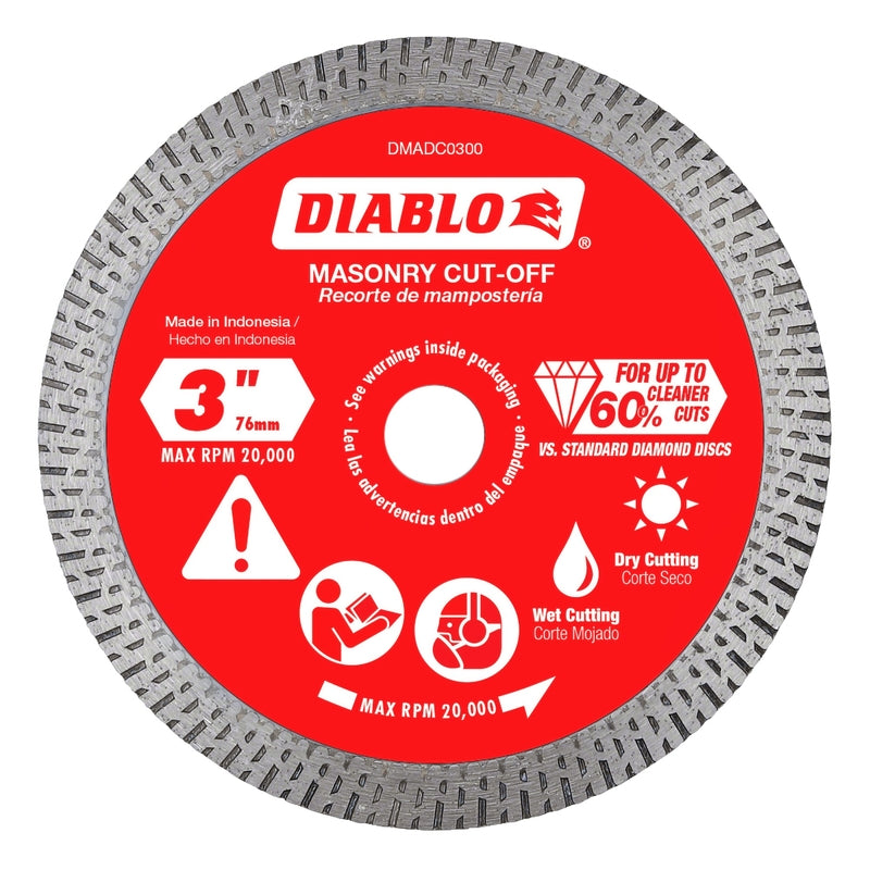 DIABLO - Diablo 3 in. D X 3/8 in. Diamond Masonry Cut-Off Disc 1 pk