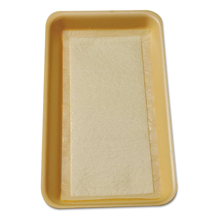 International Tray Pads - Meat Tray Pads, 6 x 4.5, White/Yellow, Paper, 1,000/Carton