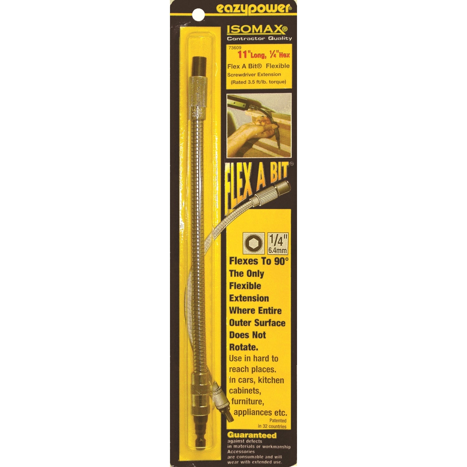 Eazypower Isomax Flex A Bit 11 in. Steel Flexible Bit Extension 1/4 in. Hex Shank 1 pc