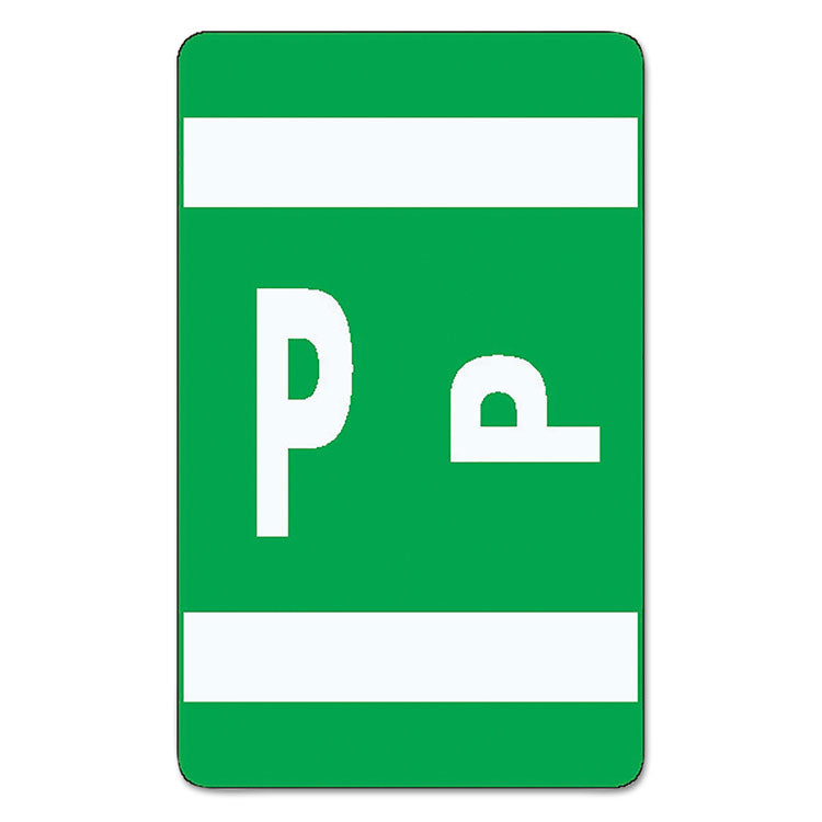 Smead - AlphaZ Color-Coded Second Letter Alphabetical Labels, P, 1 x 1.63, Dark Green, 10/Sheet, 10 Sheets/Pack