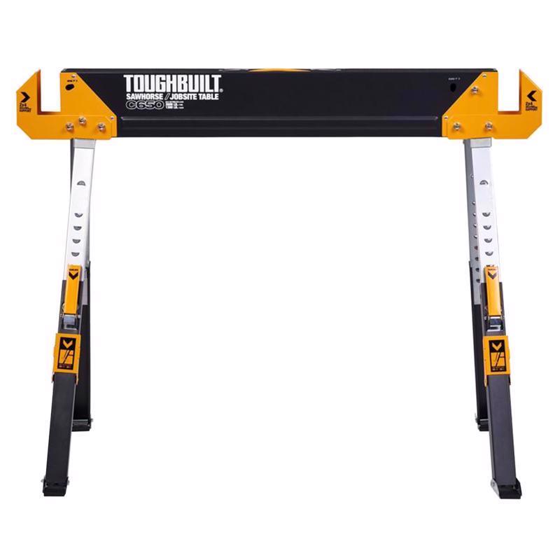 TOUGHBUILT - ToughBuilt 32.09 in. H X 42.40 in. W X 27.36 in. D Adjustable Folding Sawhorse 1300 lb. cap. 1 pc