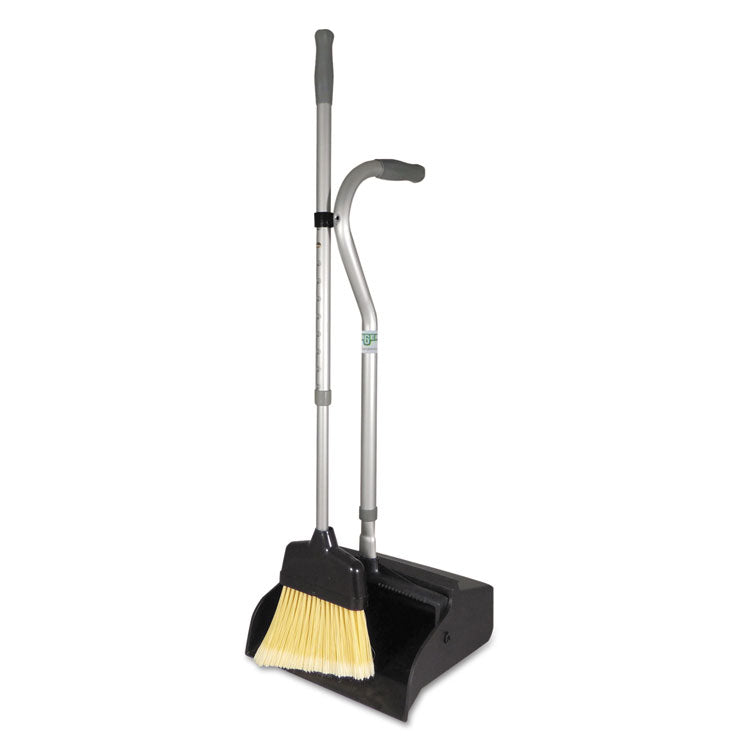 Unger - Telescopic Ergo Dust Pan with Broom, 12w x 45h, Metal, Gray/Silver