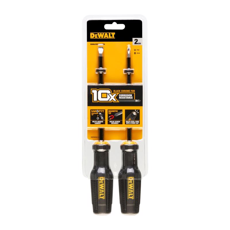 DEWALT - DeWalt ToughSeries 6 in. L Phillips/Slotted Demolition Screwdriver Set 2 pk