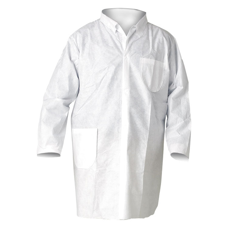 KleenGuard - A20 Breathable Particle Protection Lab Coats, Snap Closure/Open Wrists/Pockets, X-Large, White, 25/Carton