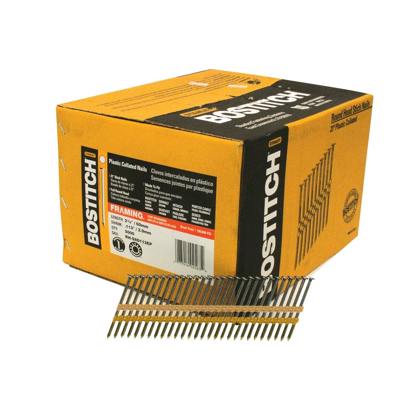 STANLEY BOSTITCH - Bostitch 2-3/8 in. Angled Strip Coated Framing Nails 21 deg 5,000 pk