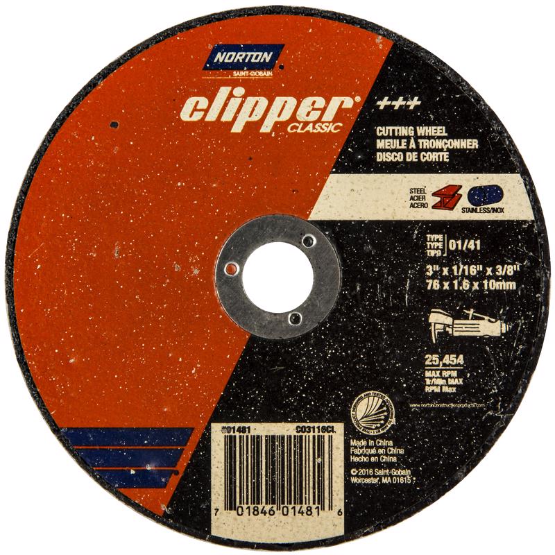 NORTON - Norton Clipper 3 in. D X 3/8 in. Aluminum Oxide Classic Cut-Off Wheel 1 pk