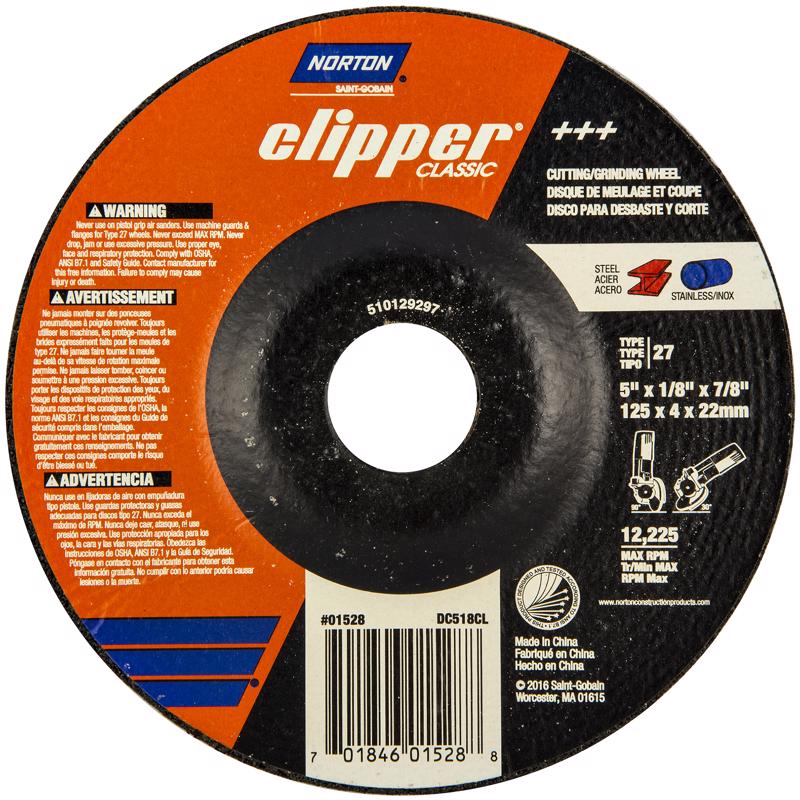 NORTON - Norton Clipper 5 in. D X 7/8 in. Classic Grinding Wheel [70184601528]