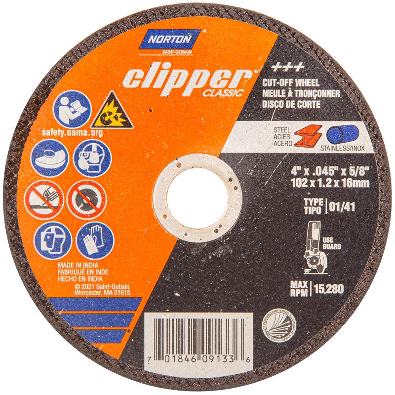 NORTON - Norton Clipper 4 in. D X 5/8 in. Aluminum Oxide Classic Cut-Off Wheel 1 pk [70184609133]