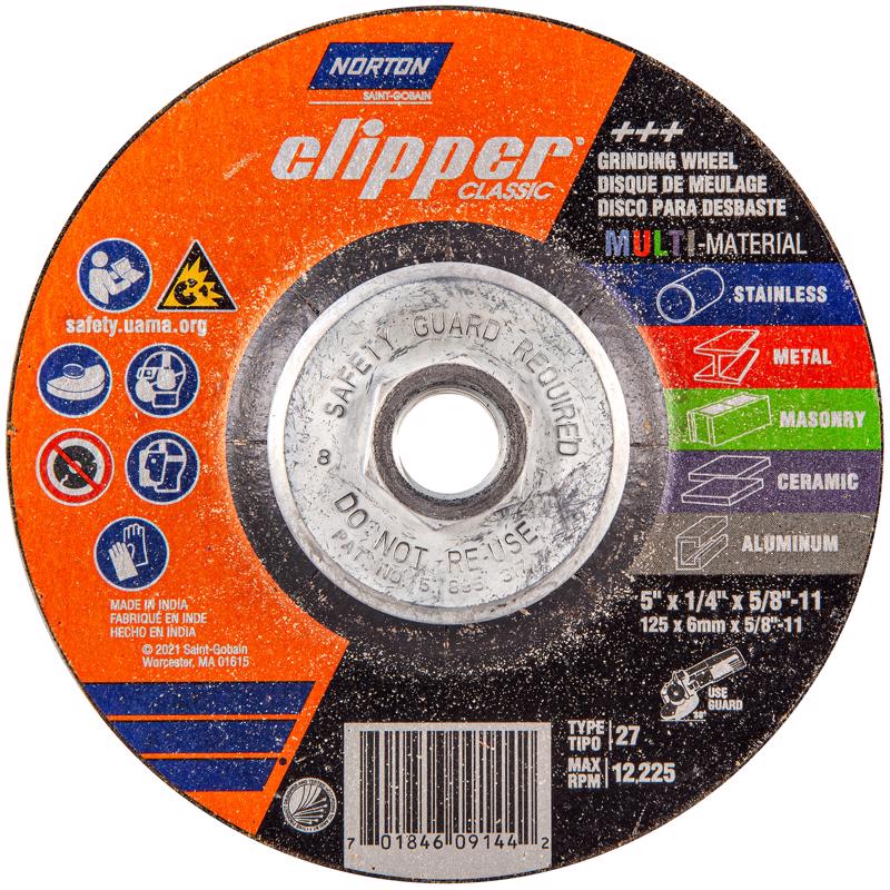 NORTON - Norton Clipper 5 in. D X 5/8-11 in. Classic Grinding Wheel