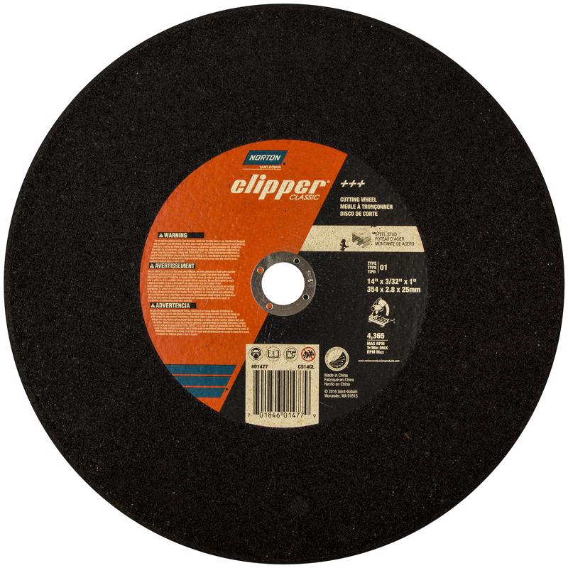 NORTON - Norton Clipper 14 in. D X 1 in. Aluminum Oxide Classic Cut-Off Wheel 1 pk [70184601477]