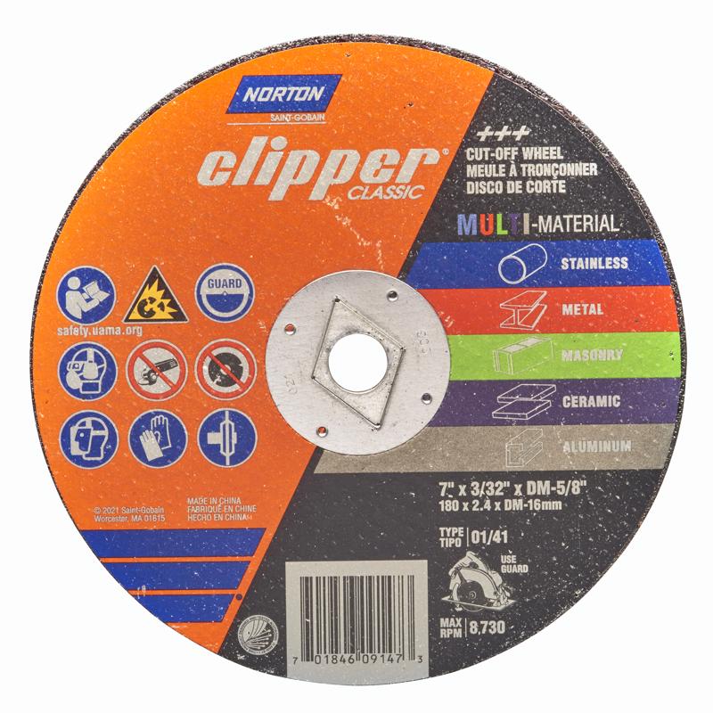 NORTON - Norton Clipper 7 in. D X 5/8 in. Aluminum Oxide/Silicon Carbide Classic Cut-Off Wheel 1 pk