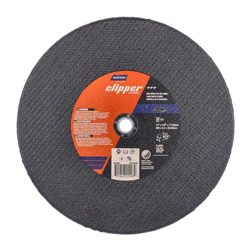 NORTON - Norton Clipper 14 in. D X 1 in. Aluminum Oxide Classic Cut-Off Wheel 1 pk [70184601493]