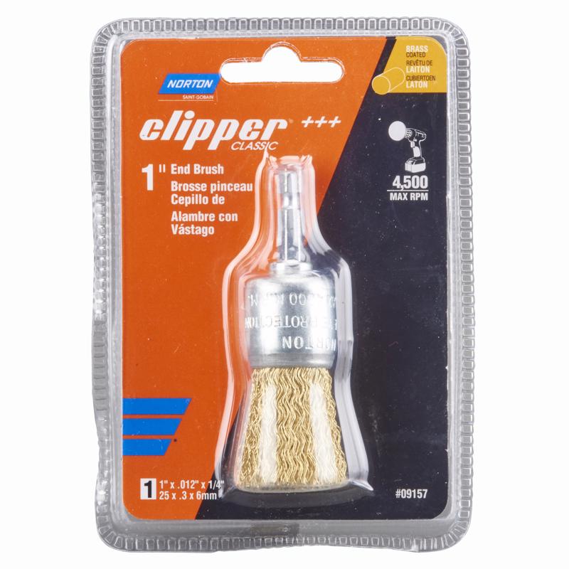 NORTON - Norton Clipper 1 in. Coarse Wire End Brush Brass 4500 rpm 1 pc