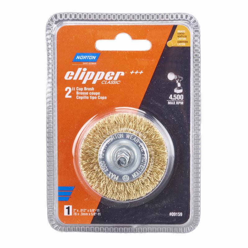 NORTON - Norton Clipper 2 in. Coarse Crimped Wire Cup Brush Brass 4500 rpm 1 pc