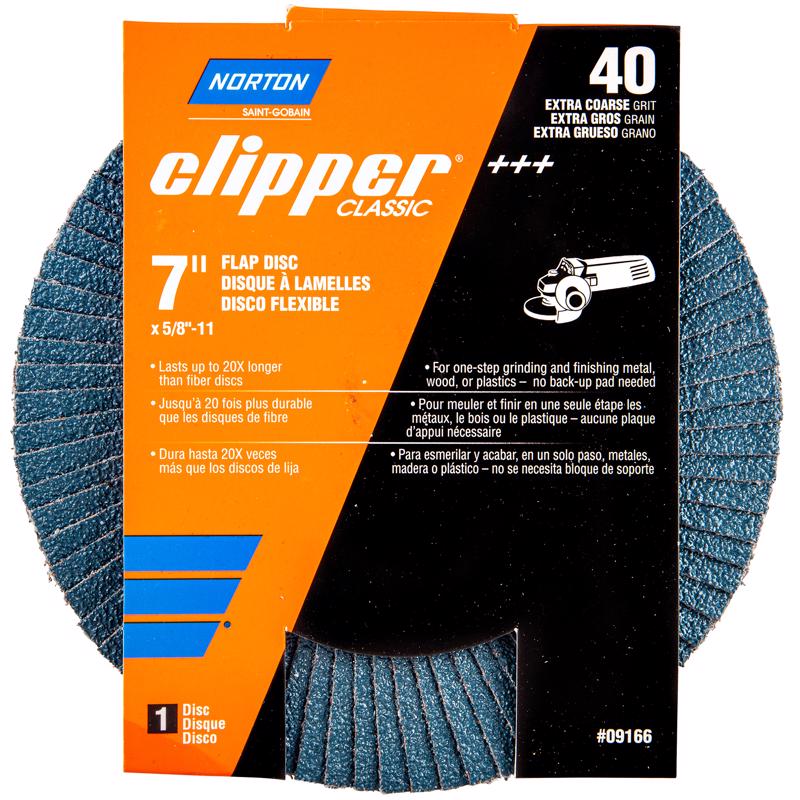 NORTON - Norton Clipper 7 in. D X 5/8-11 in. Zirconia Alumina/X-Wt Cotton Flap Disc 40 Grit 1 pk