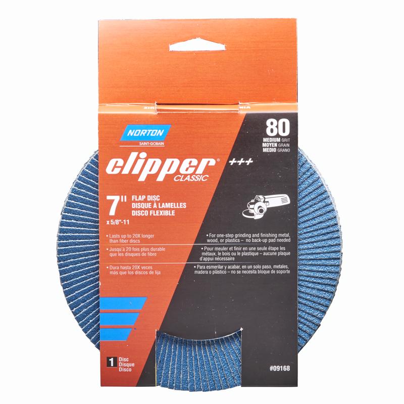 NORTON - Norton Clipper 7 in. D X 5/8-11 in. Zirconia Alumina/X-Wt Cotton Flap Disc 80 Grit 1 pc