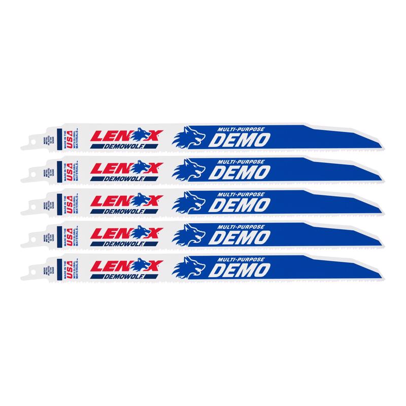 LENOX - LENOX DEMOWOLF 12 in. Bi-Metal WAVE EDGE Reciprocating Saw Blade 10 TPI 5 pk