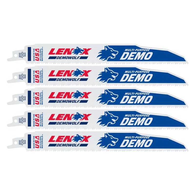 LENOX - LENOX DEMOWOLF 9 in. Bi-Metal WAVE EDGE Reciprocating Saw Blade 10 TPI 5 pk