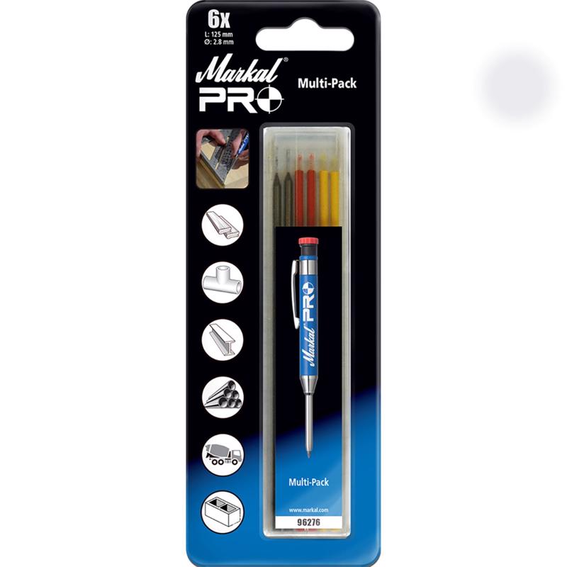 MARKAL - Markal Pro 7 in. L Mechanical Carpenter Pencil Replacement Tips Assorted 6 pc