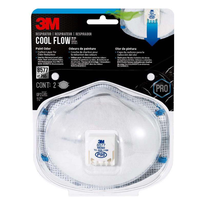 3M - 3M Cool Flow P95 Paint Odor Respirator Valved White 2 pk