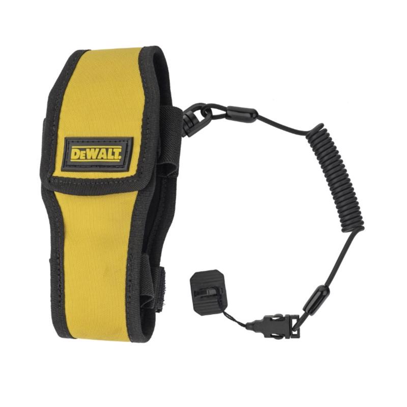 DEWALT - DeWalt Polyester/Steel Mobile Phone Holder With Lanyard 2.95 in. W 2 lb. cap. Black/Yellow 1 pc