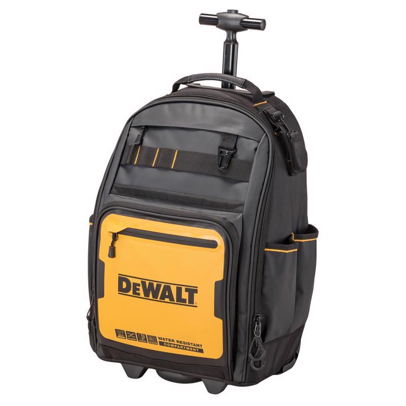 DEWALT - DeWalt Polyester/Tarpaulin Pro Backpack on Wheels Tool Bag 46 pocket Black/Yellow 1 pc